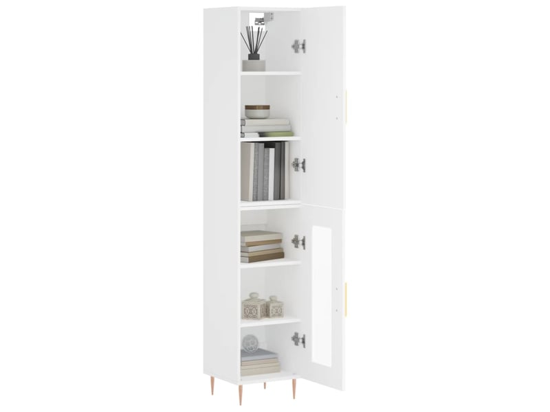  Buffet haut - bahut - meuble de rangement blanc 34,5x34x180 cm bois d'ingénierie  - Conforama C