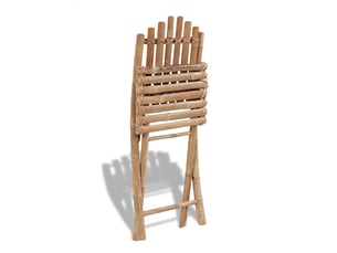 Ensemble à manger d'extérieur pliable 5 pcs bambou