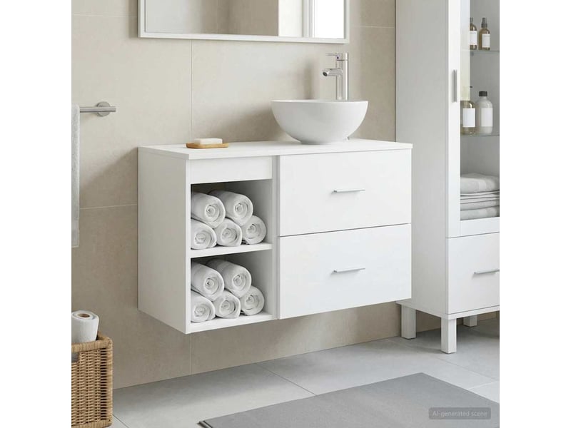 Ensemble de mobilier de salle de bain 2 pc blanc cf63978 - Conforama B