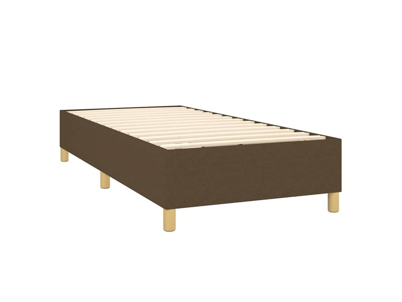  Lit simple- lit adulte -  cadre de lit à lattes marron foncé 100x200 cm tissu  - Conforama C