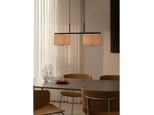 Suspension dual ajour finement plissé, vivienne en textile et métal noir, ip20, nordlux