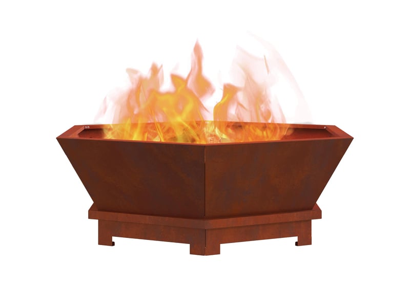  Brasero exterieur, foyer camping rouillé 75x75x28 cm  - Conforama C