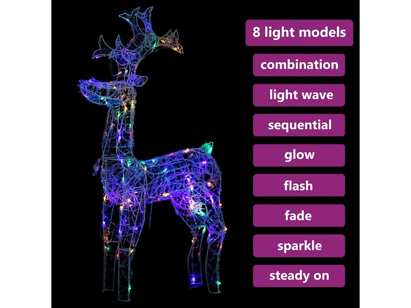 Renne de décoration, éclairage de noël 90 led 60x16x100 cm acrylique cf62046 - Conforama C