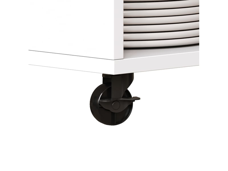 Buffet de cuisine 140x38x180 cm – blanc – chariot amovible, led réglable et range-bouteilles 9 bouteilles - Conforama E