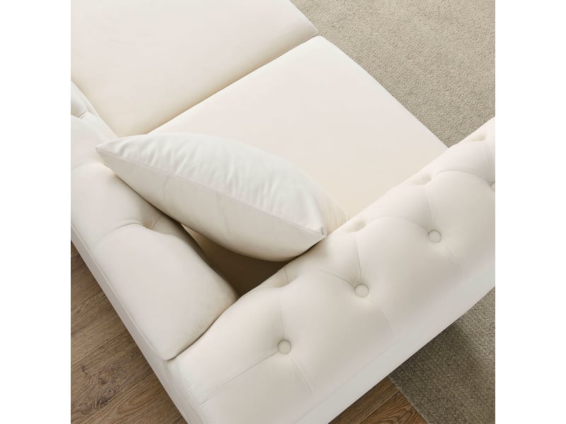  Canapé moderne - canapé en velours de style chersfield avec pieds en bois d'hévéa en forme de bouteille, réf. W3349s00145  - Conforama C