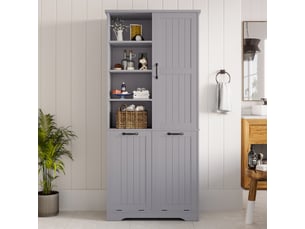 Armoire battante coloris gris largeur 35 cm