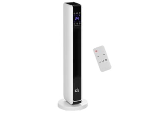 Radiateur électrique à économie d'énergie 11002200 w avec télécommande, affichage led, minuterie 8 heures, blanc