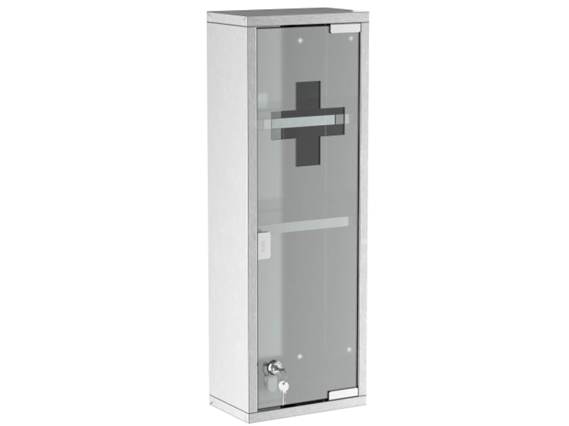 Armoire à pharmacie en acier inoxydable argenté, verre dépoli, 20x12x58 cm, maison et bureau - Conforama A