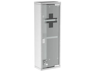 Armoire à pharmacie en acier inoxydable argenté, verre dépoli, 20x12x58 cm, maison et bureau
