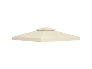 Toit de remplacement pour pavillon - 3x3 m - crème blanc - polyester 180gm² - résistant à l'eau - protection uv
