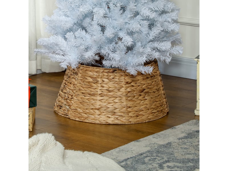  Revêtement pour support de sapin de noël, style rustique, motif tissé, jacinthe d'eau, renfort métallique  - Conforama D