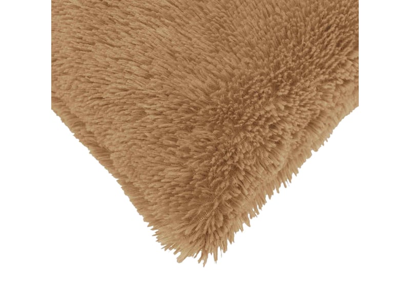  Lot de 2 coussins avec oreiller, coussins décoratifs heerlen taupe fleece pv cf50575  - Conforama E