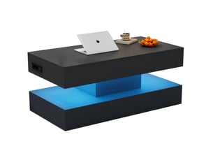 Table basse rectangulaire coloris noir   - 50 cmx100 cm