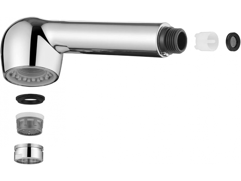  Pommeau de douche de rechange pour robinet de cuisine, 2 têtes de pulvérisation, chromé  - Conforama D