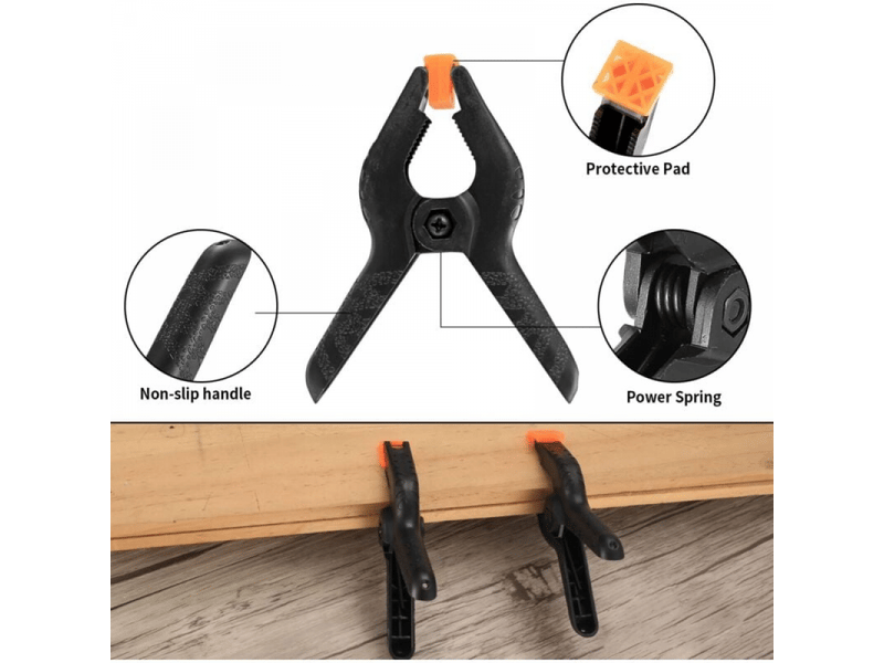  Crochets muraux 10 pièces )pinces à ressort-3 pouces pinces clips nylon-pince de serrage serre-joint pour travaux du bois et studio de photographie, noir  - Conforama C