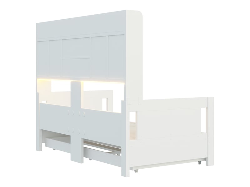  Lit canapé escamotable en bois blanc 190 x 140 cm  - Conforama E