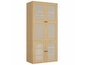 Armoire 2 porte(s) battante 3 tiroir(s) <strong>LEYTN</strong> <strong></strong> coloris bois clair largeur 90 cm