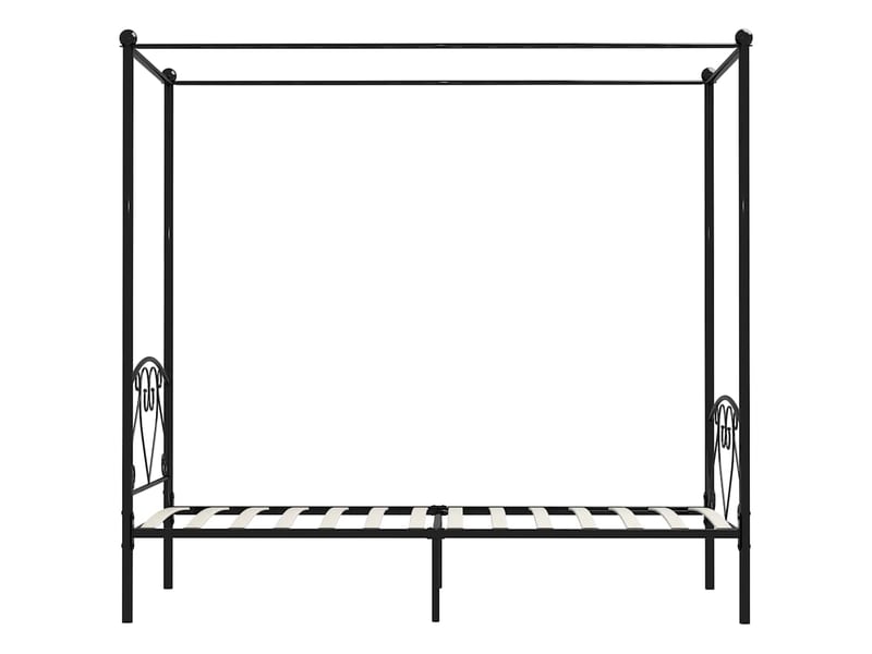  Lit simple- lit adulte -  cadre de lit à baldaquin sans matelas noir métal 100x200 cm  - Conforama C