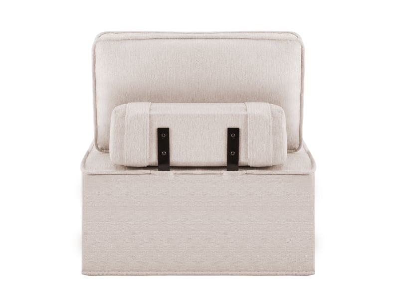  Fauteuil modulable beige avec rangement intégré canapé compact pour salon moderne  - Conforama A