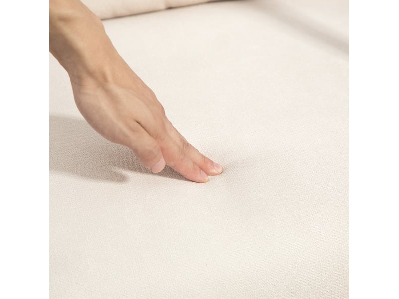  Fauteuil à bascule avec repose-pieds 96 x 65 x 94,5 cm blanc crème polyester, balancement 35 degrés  - Conforama E