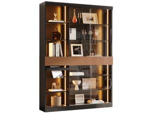 Vitrine coloris marron SWEIKO - x180 cm