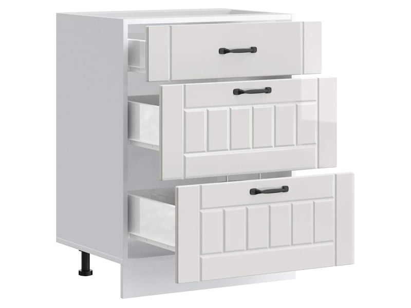  Meuble de rangement, meuble bas de cuisine bois d'ingénierie blanc brillant shl902  - Conforama E