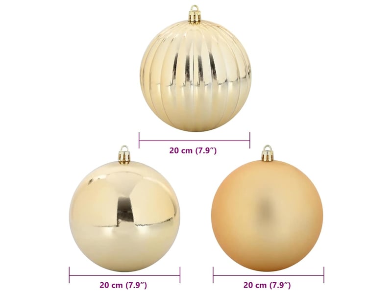  Ensemble de boules de noël xxl 4 pcs doré ø 20 cm plastique  - Conforama E
