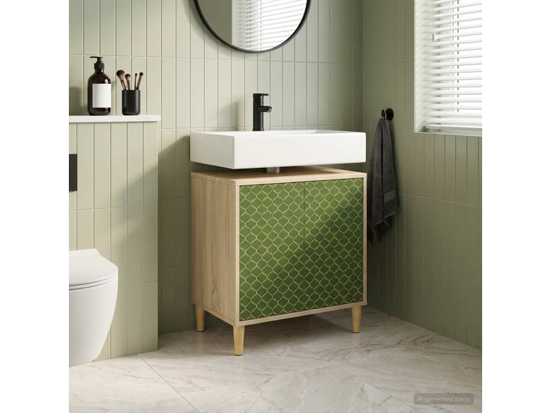  Armoire de salle de bain, meuble de rangement geleen sonoma 60x40x60 cm  - Conforama B
