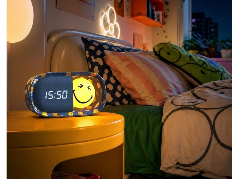  Smiley clock - reveil bleu SMYCLO-B L-01 - Conforama B