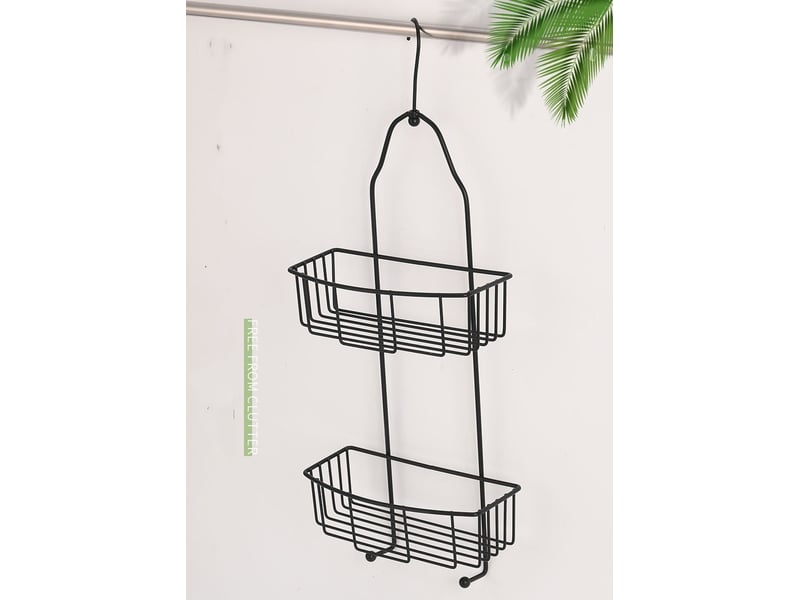  Panier de douche suspendu à 2 niveaux – résistant à la rouille, noir  - Conforama C