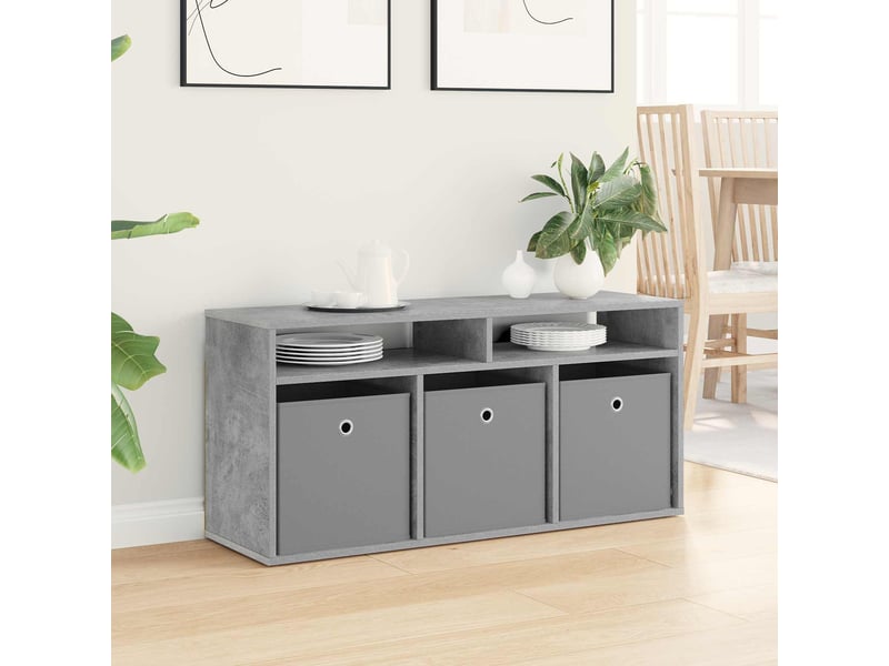  Meuble tv - basboard avec tiroir gris béton 102 x 32 x 48,5 cm  - Conforama D