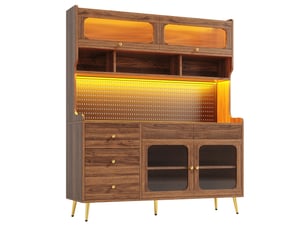 Buffet 1 porte(s) 1 tiroir(s) - 115 cm coloris bois foncé