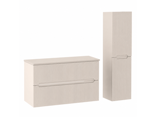 Ensemble meuble sous vasque avec plan et colonne novo l.80 cm cachemire mat