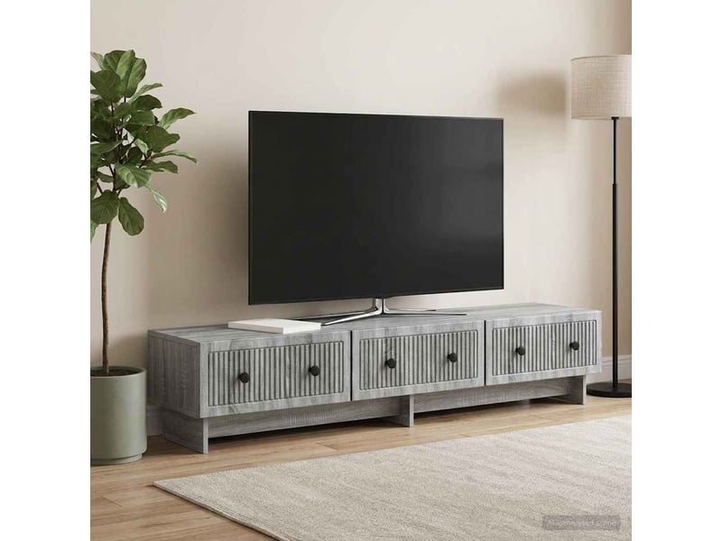  Meuble tv - banc tv - meuble de rangement 147 x 34,5 x 30 cm sonoma gris bois d'ingénierie  - Conforama D
