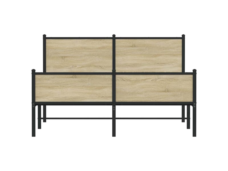  Lit double- lit adulte -  cadre de lit en métal sans matelas chêne sonoma 140x190 cm  - Conforama D