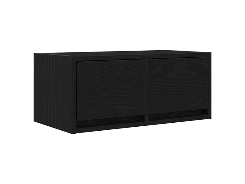  Meuble tv - banc tv - meuble de rangement chêne noir 60x31x25,5 cm bois d'ingénierie  - Conforama A