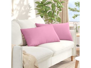 Lot de 2 coussins de canapé, coussins décoratifs tissu rose 80 x 40 cm cf58937