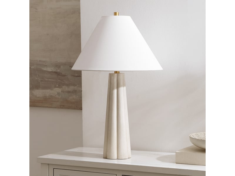  Lampe de table en métal blanc or  - Conforama D