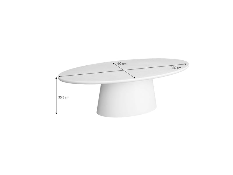  Table basse ovale finition effet béton blanc - nell  - Conforama E