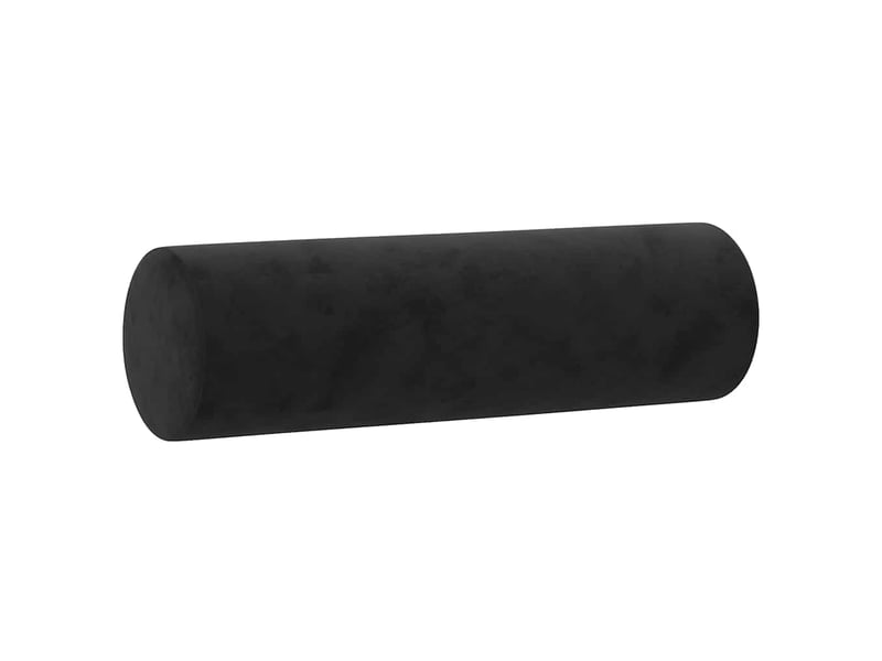  Lot de 2 coussins décoratifs noir ø15x50 cm velours cf60884  - Conforama C