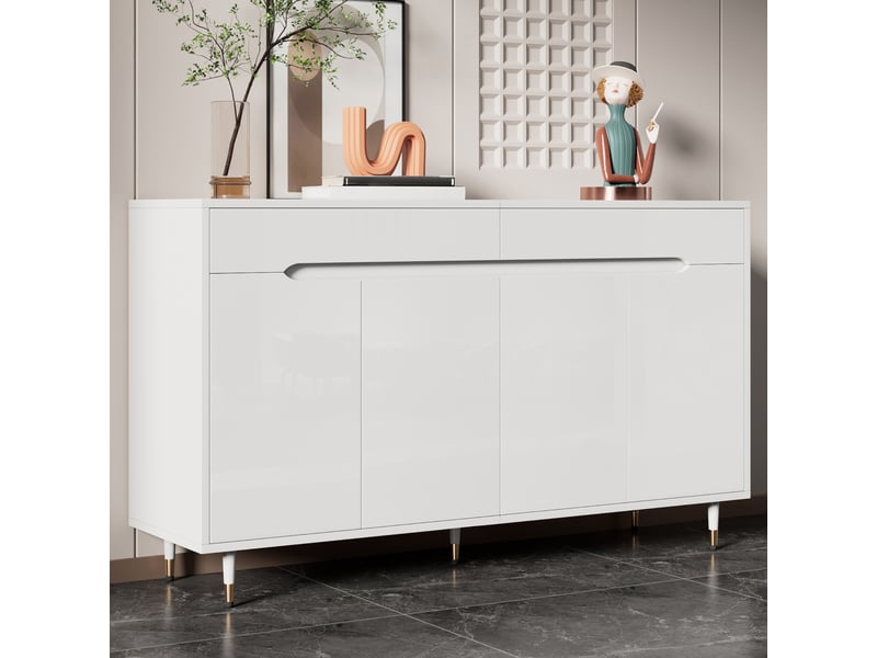  Meuble à chaussures ouvert, blanc, 140 x 39 x 84 cm  - Conforama E