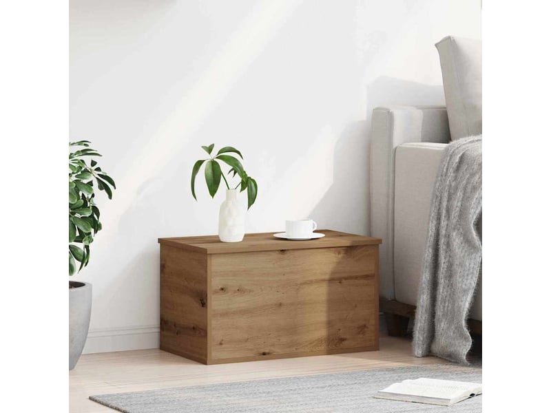 Boîte de rangement, coffre de rangement chêne artisanal 60x35x35 cm  - Conforama D