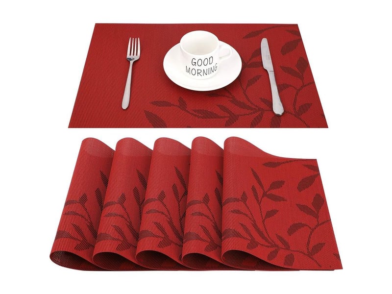  Groofoo – sets de table lavables antidérapants – résistants à l'usure et à la chaleur – lot de 6 – dimensions 30x45 cm – antibactériens et résistants à la moisissure  - Conforama A
