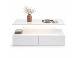 Table basse rectangulaire coloris blanc LPOSPI  - 55 cmx90 cm