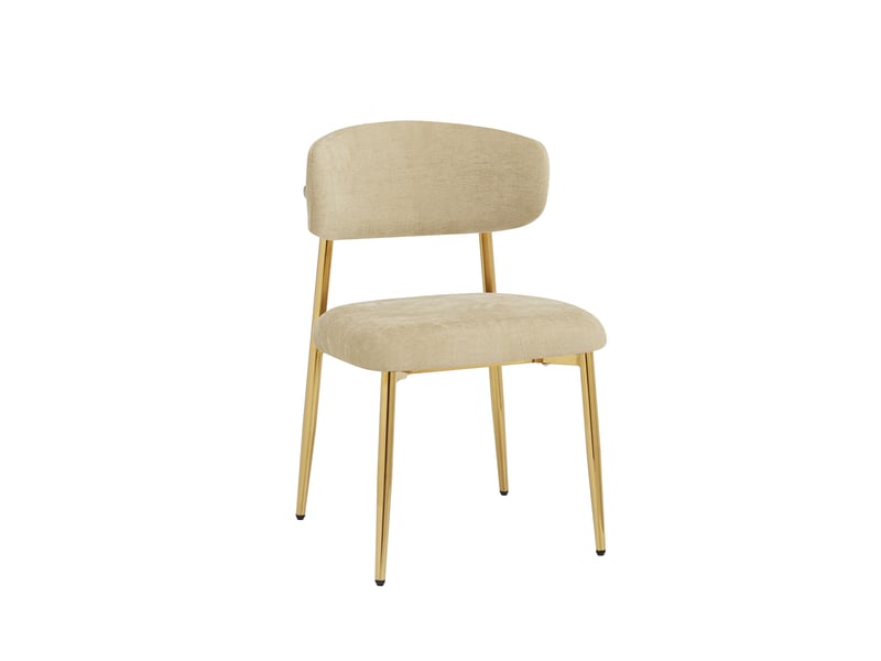  Lot de 6 chaises de salle à manger 51x50x81 cm rembourrées marron et doré  - Conforama D
