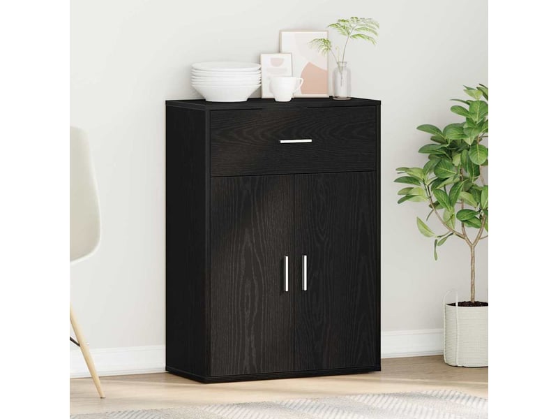  Buffet - bahut - meuble de rangement chêne noir 60 x 30 x 84 cm bois d'ingénierie  - Conforama D