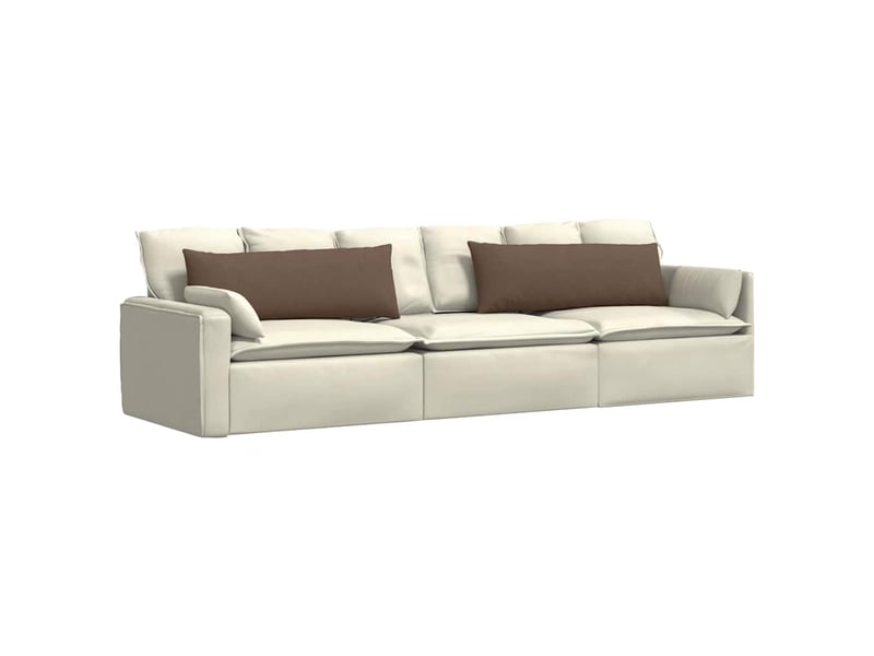 Lot de 2 coussins de canapé, coussins décoratifs tissu marron 120 x 40 cm cf58897 - Conforama C