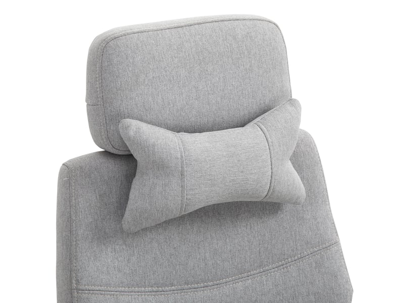  Chaise de bureau gaming ergonomique grise avec repose-pieds extensible et dossier inclinable à 160°, confortable  - Conforama E