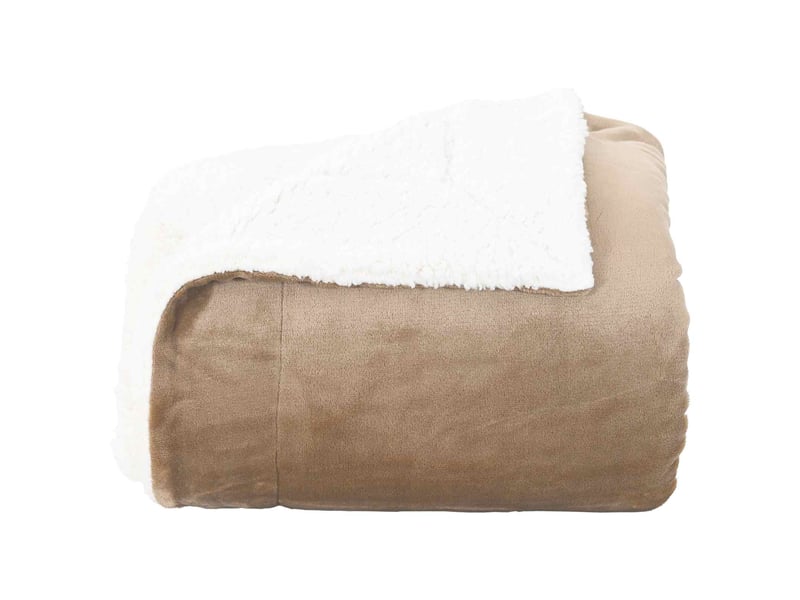  Plaid canapé camel 130x150 cm 1 kg polaire  - Conforama D