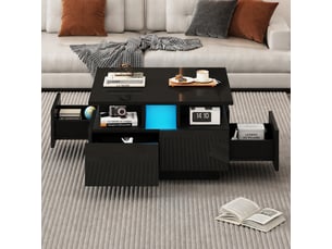 Table basse carré(e) coloris noir <strong></strong> <strong></strong> - 70 cmx70 cm